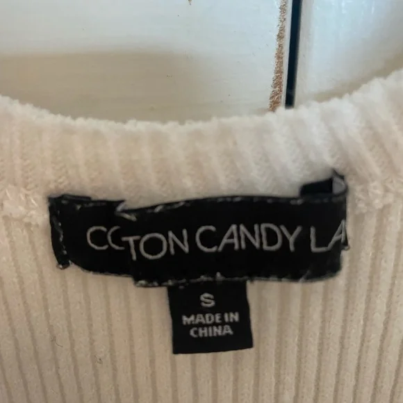 Cotton Candy LA Ribbed White Tank Top - Picture 3 of 3